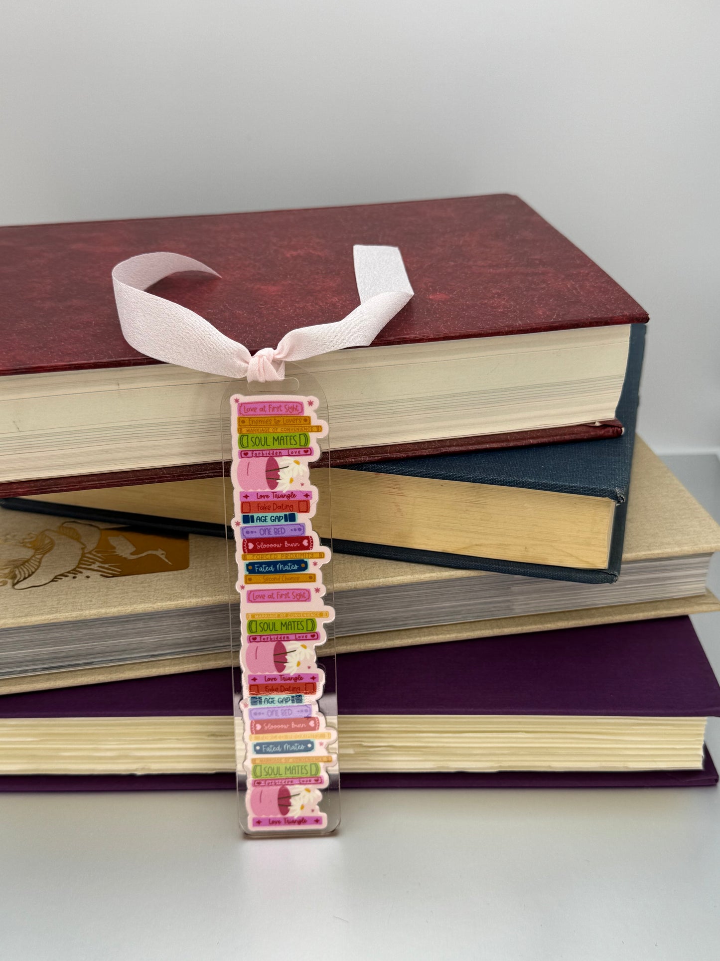 Colorful Acrylic Bookmark with Ribbon or Tassel