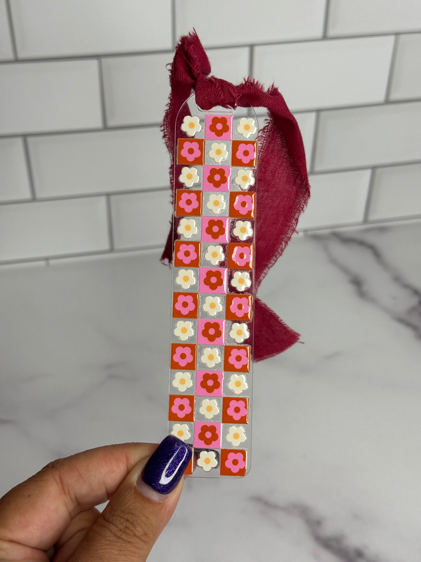 Colorful Acrylic Bookmark with Ribbon or Tassel