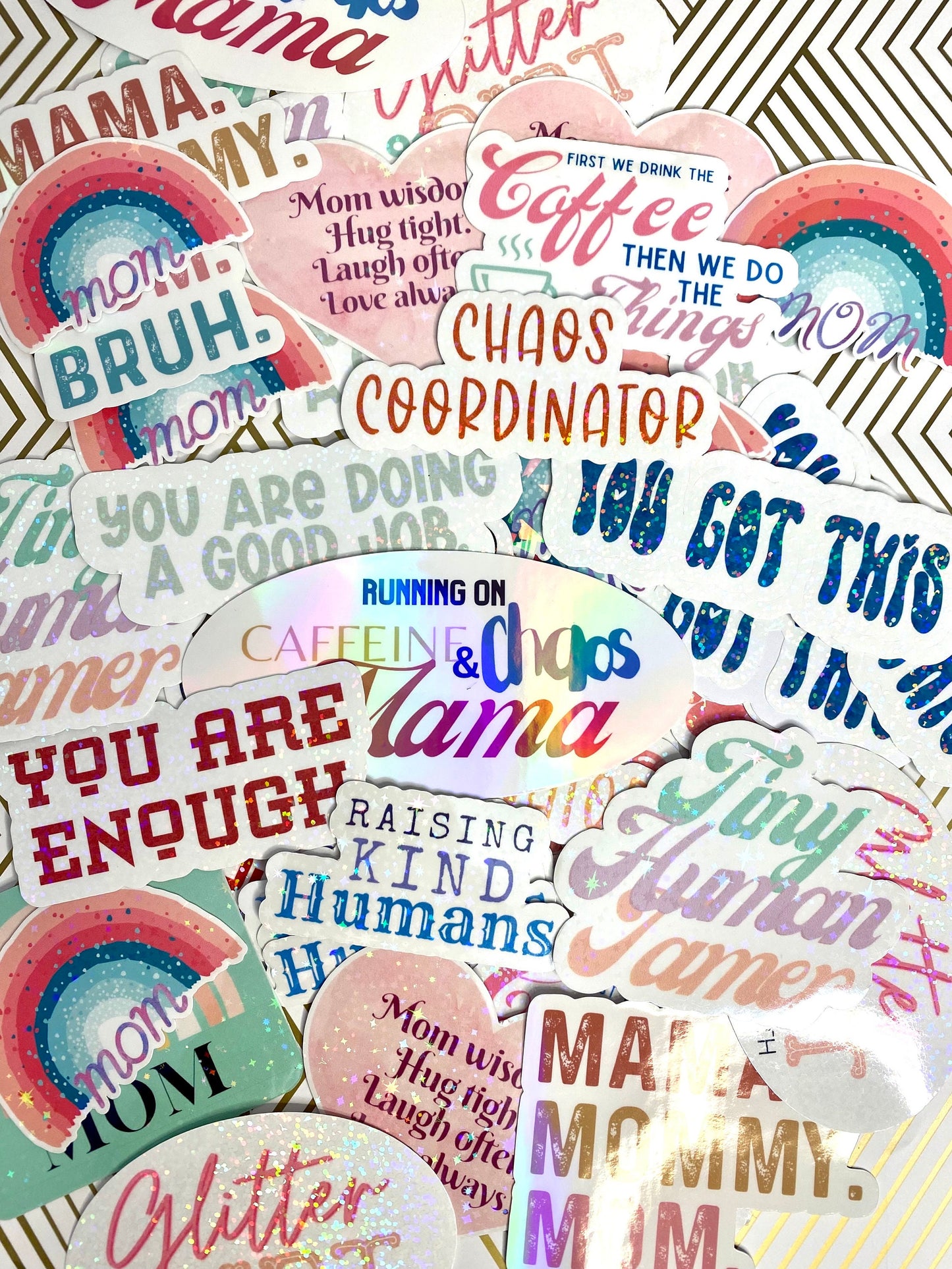 Running on Caffeine and Chaos | Mom Sticker