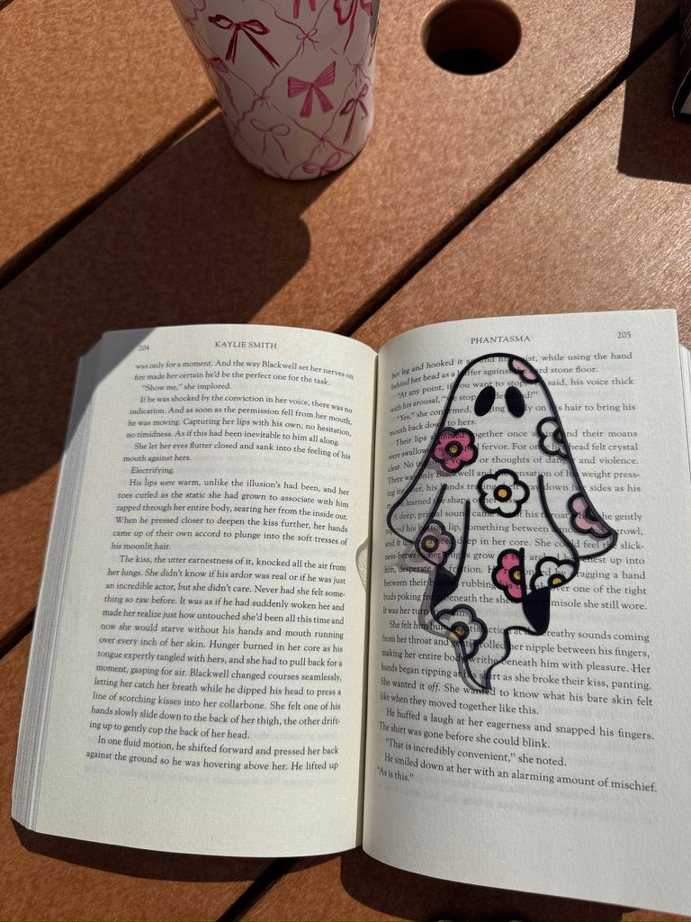 Floral Ghost Clear Acetate Sticker or Bookmark
