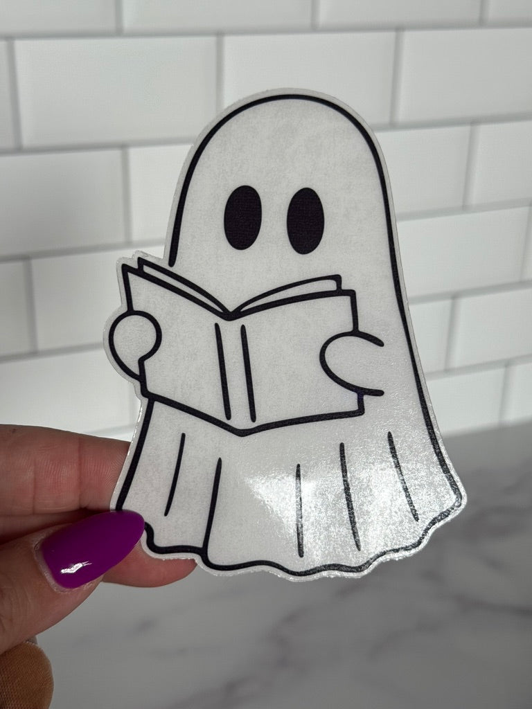 Reading Ghost Clear Acetate Sticker or Bookmark