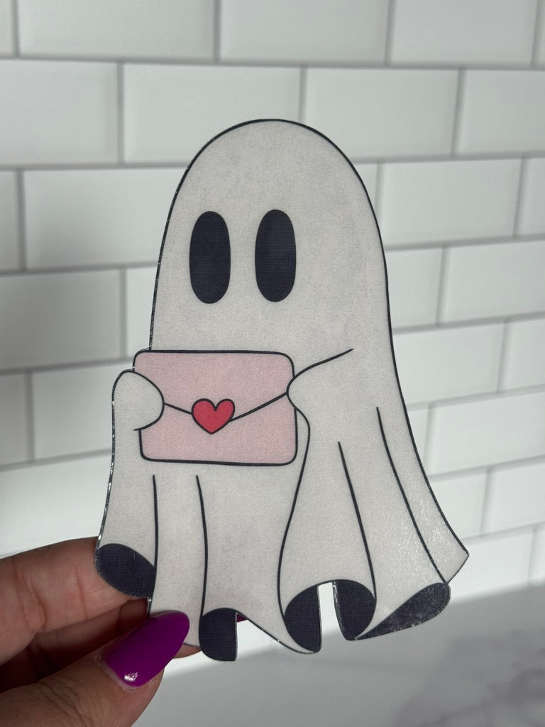Love Letter Ghost Clear Acetate Sticker or Bookmark