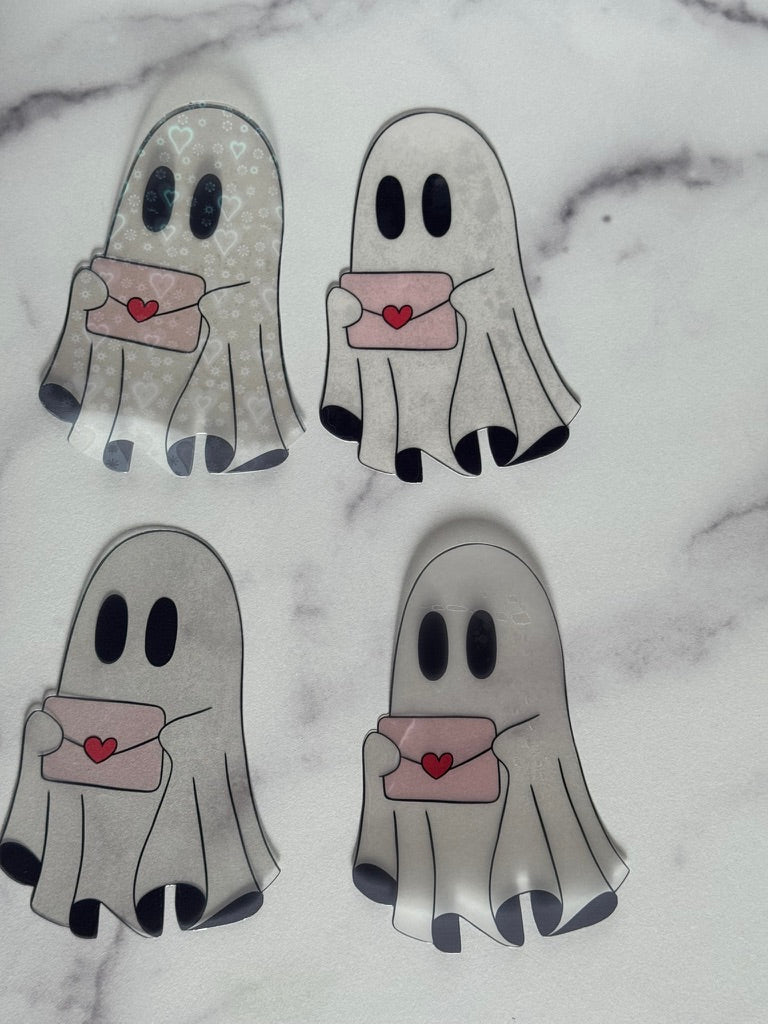 Love Letter Ghost Clear Acetate Sticker or Bookmark