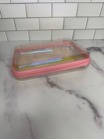 Personalized Iridescent Zipper Hard Case – Custom Organizer for School, Work, or Everyday Carry
