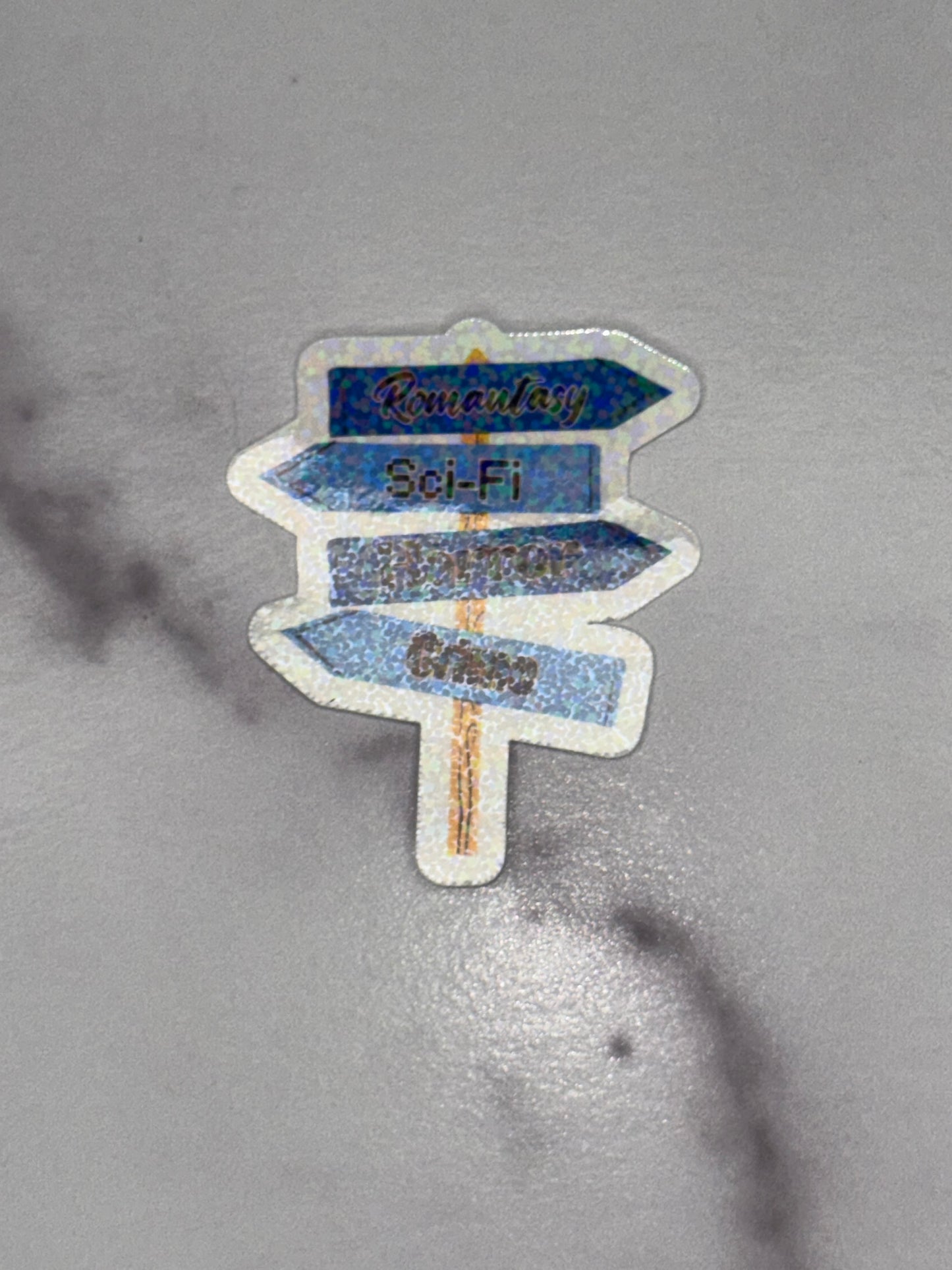 ✨ Reading Genre Guidepost sign Vinyl Sticker – Waterproof & Durable