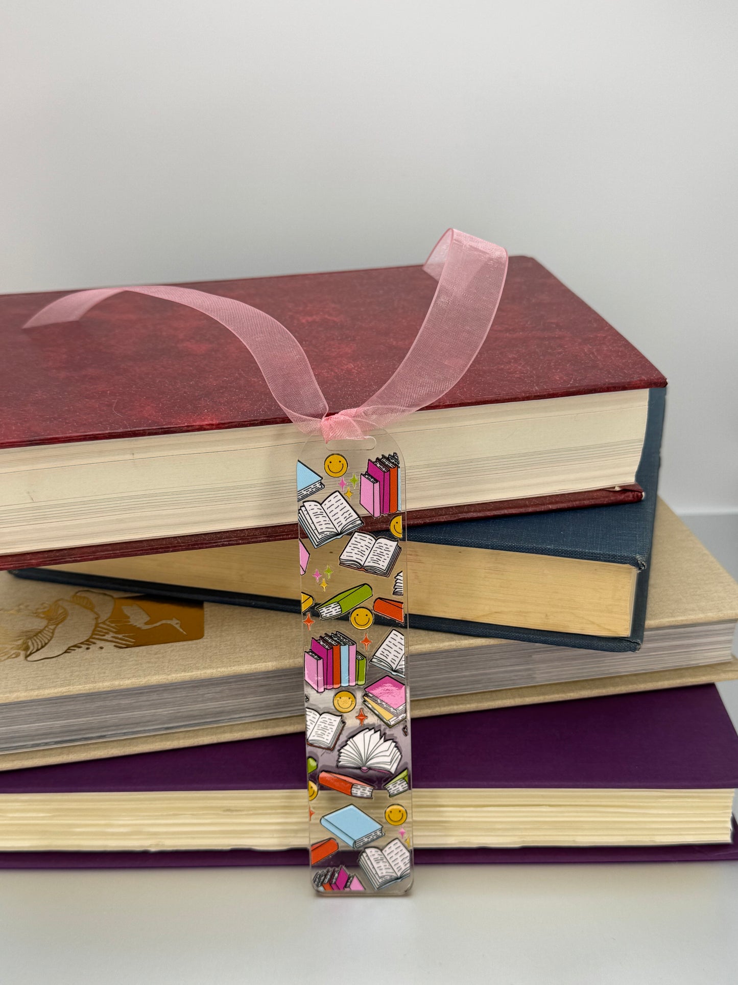 Colorful Acrylic Bookmark with Ribbon or Tassel
