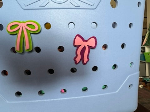 Acrylic Bogg Bag Charms | Bow or Letter | Summer Bag Accessory