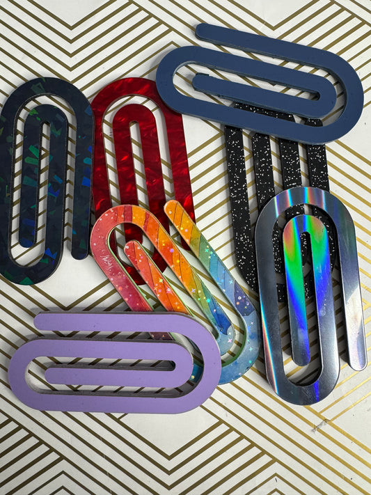 Acrylic jumbo Paperclip Bookmark | Perfect gift for Readers, Teachers and Students a like