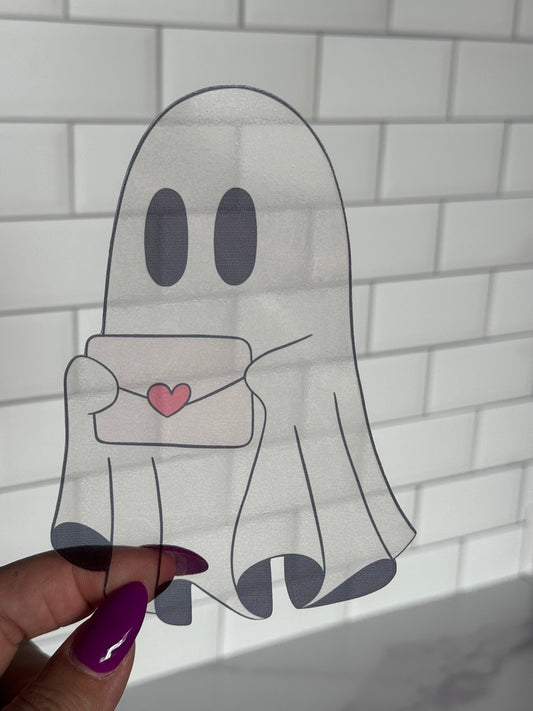 Love Letter Ghost Clear Acetate Sticker or Bookmark