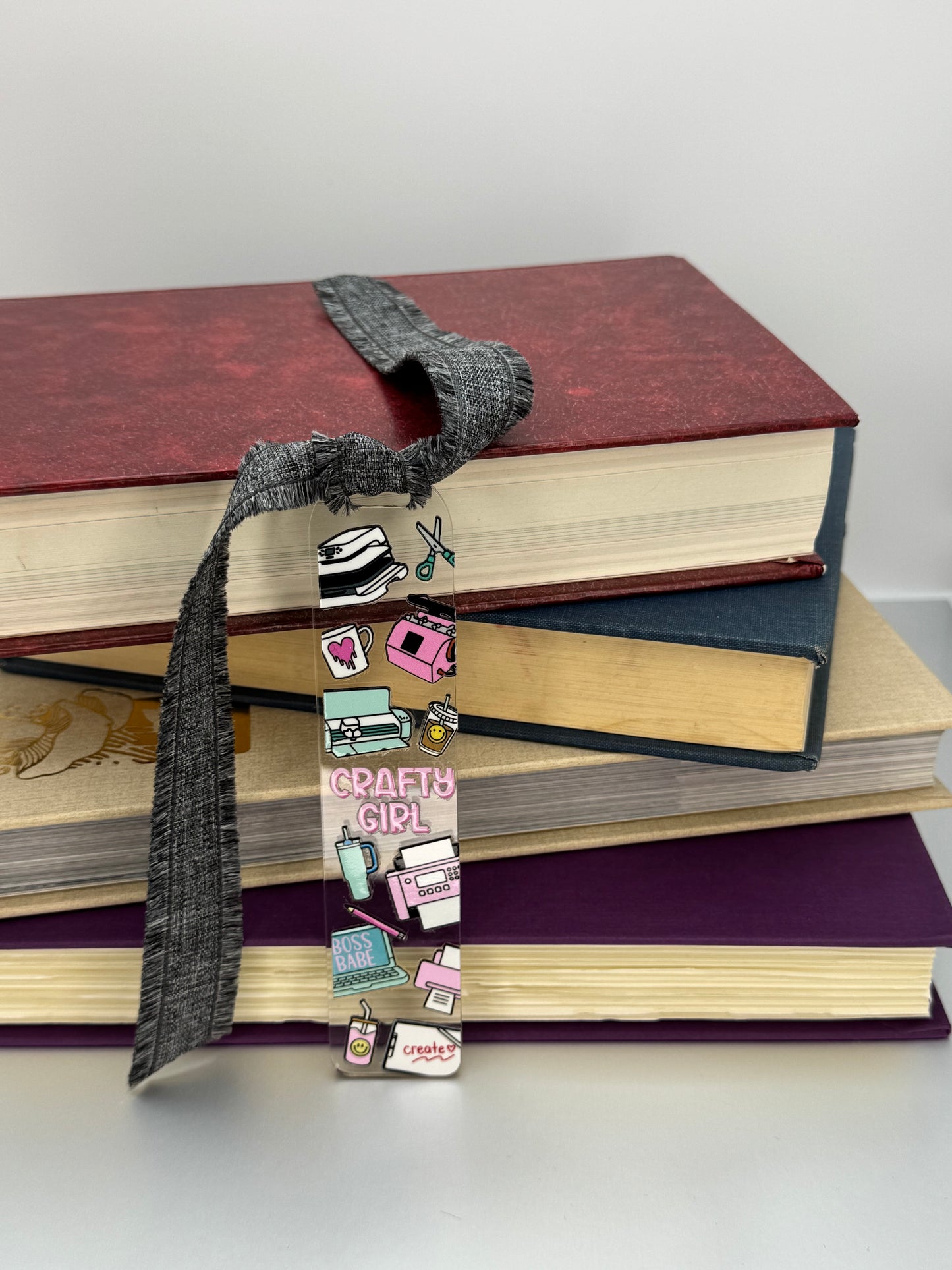 Colorful Acrylic Bookmark with Ribbon or Tassel