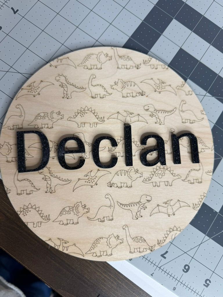 Personalized Dinosaur Name Sign – Custom Wall Decor for Kids & Nurseries