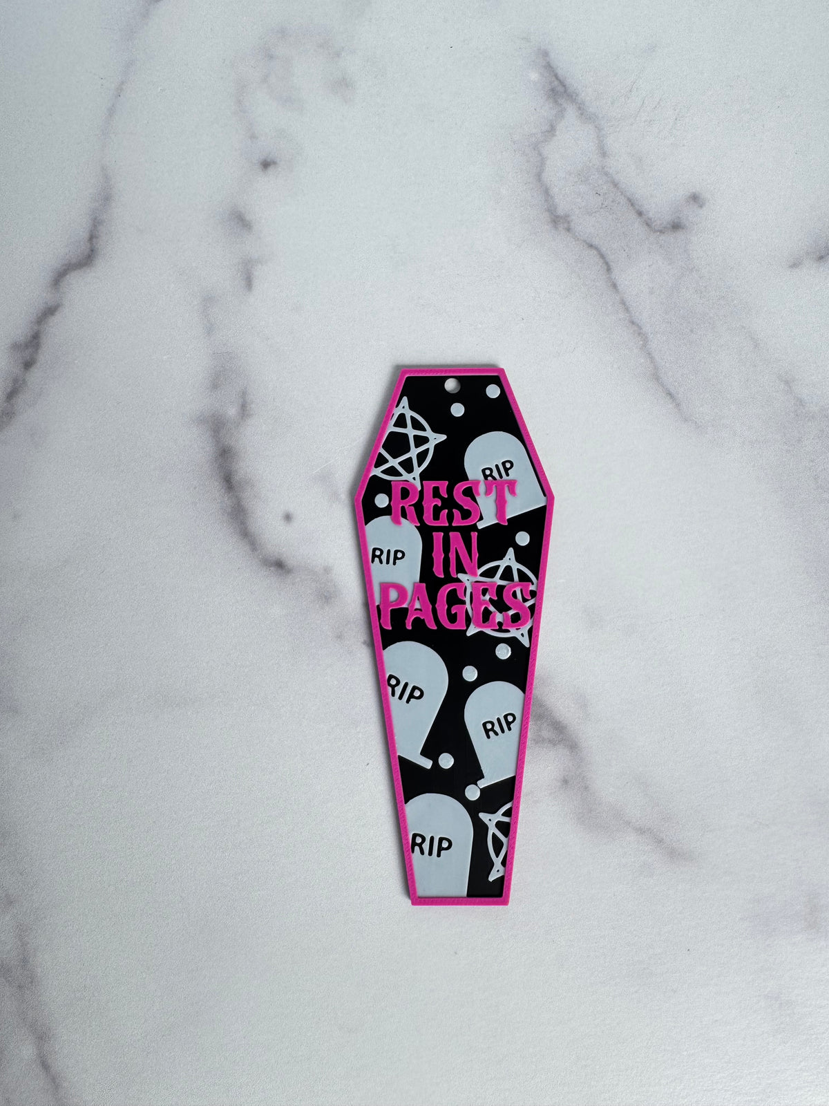 ⚰️ 3D Printed Coffin Bookmark | Gothic Reader Gift | Spooky Book Accessory | Halloween Bookmark