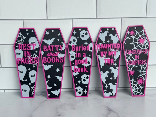 ⚰️ 3D Printed Coffin Bookmark | Gothic Reader Gift | Spooky Book Accessory | Halloween Bookmark