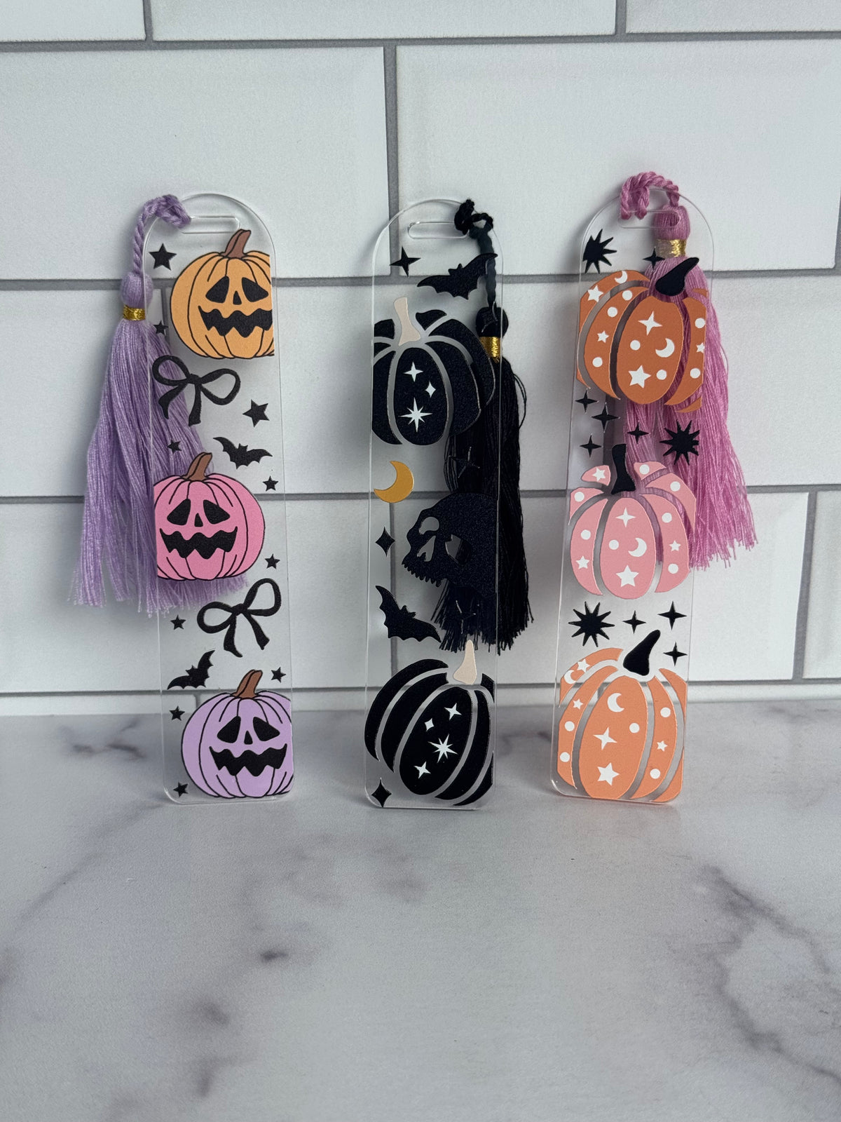 🎃 Acrylic Halloween Bookmark Set | Spooky Autumn Reader Gift | 6 Different Designs