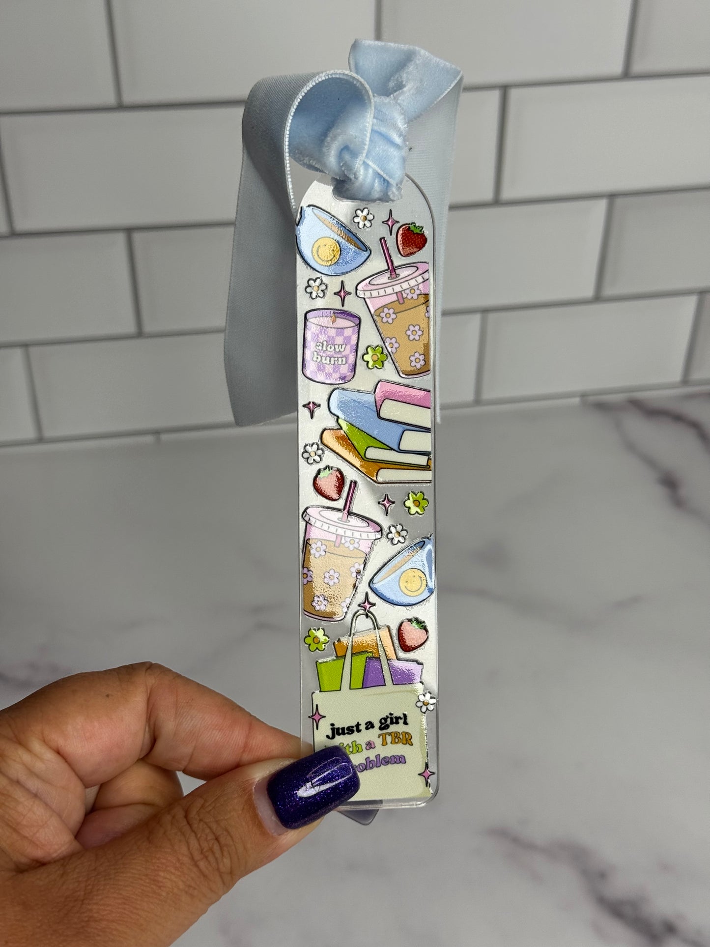 Colorful Acrylic Bookmark with Ribbon or Tassel