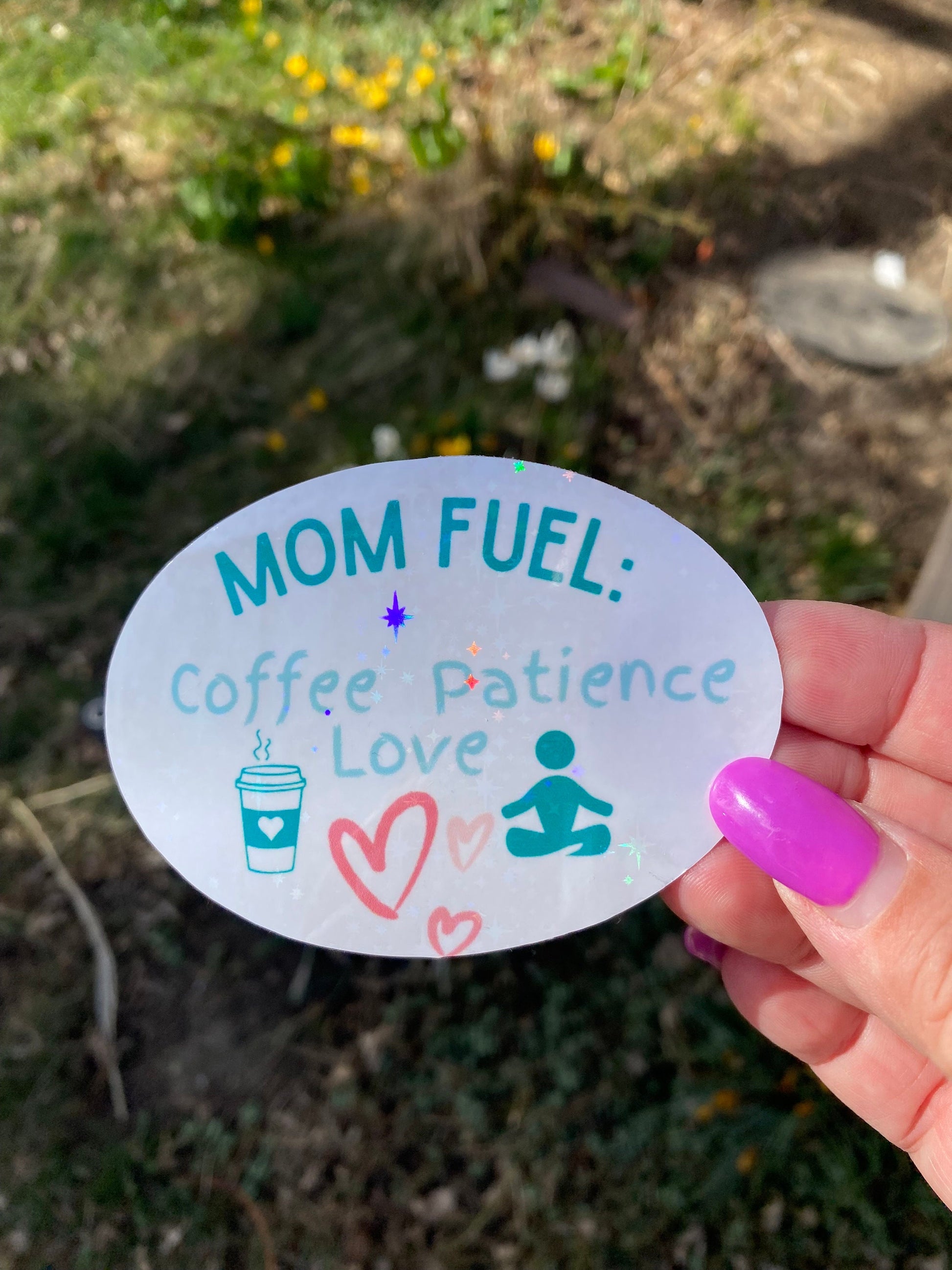 Vinyl Mom Stickers: Fuel up with Coffee, Love, and Patience