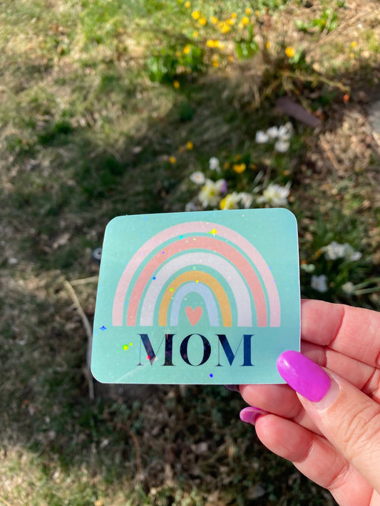 Mom Rainbow Vinyl Sticker | Mom Stickers