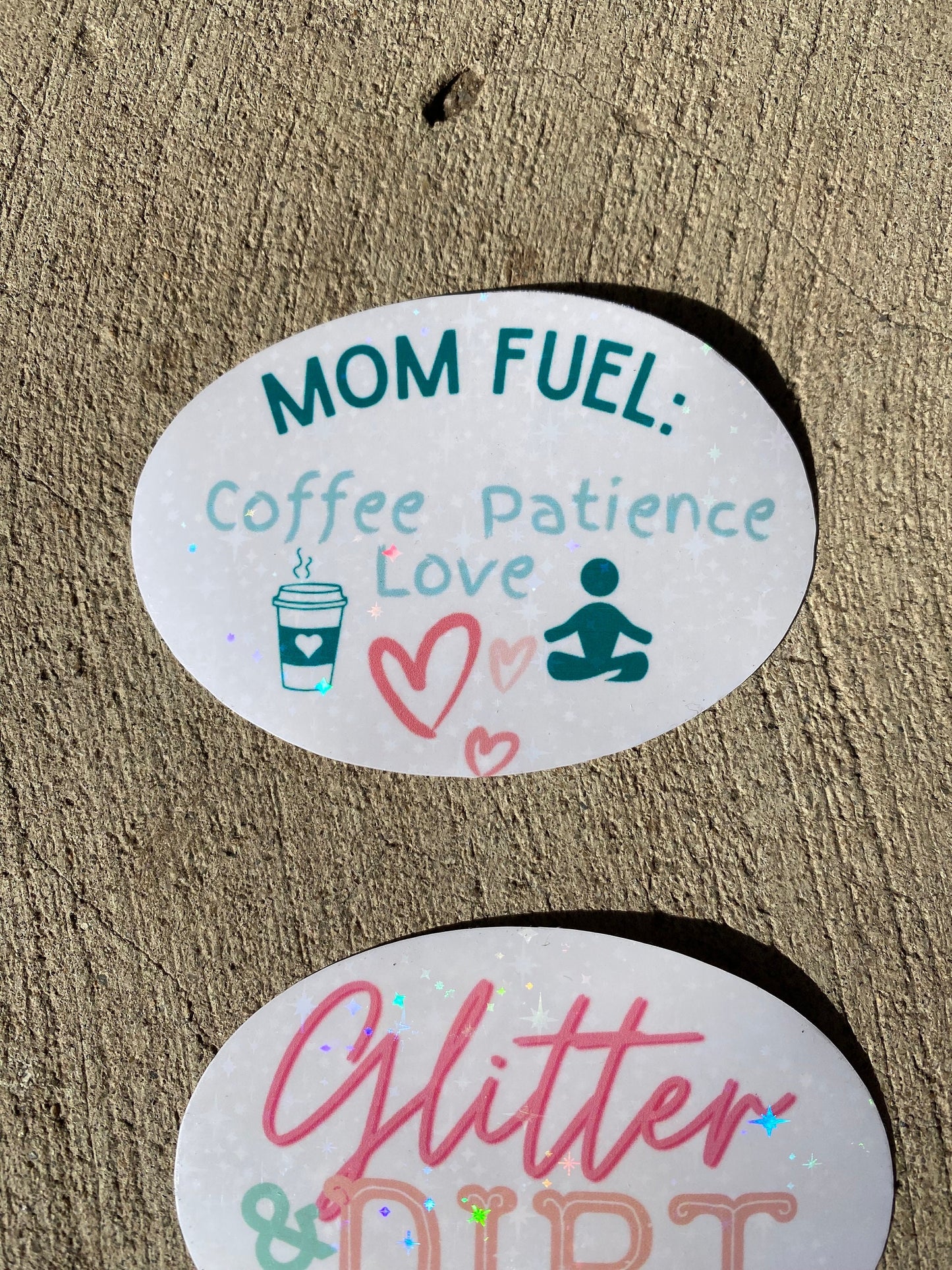 Vinyl Mom Stickers: Fuel up with Coffee, Love, and Patience