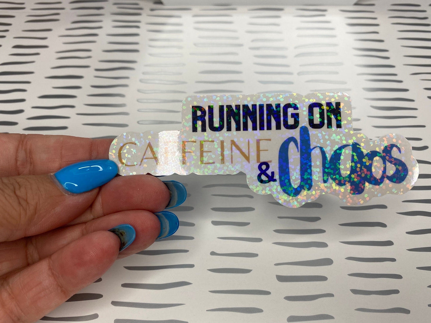 Running on Caffeine and Chaos | Mom Sticker