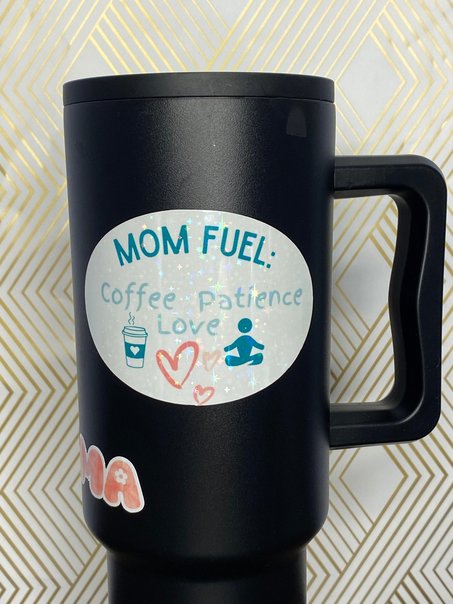 Vinyl Mom Stickers: Fuel up with Coffee, Love, and Patience