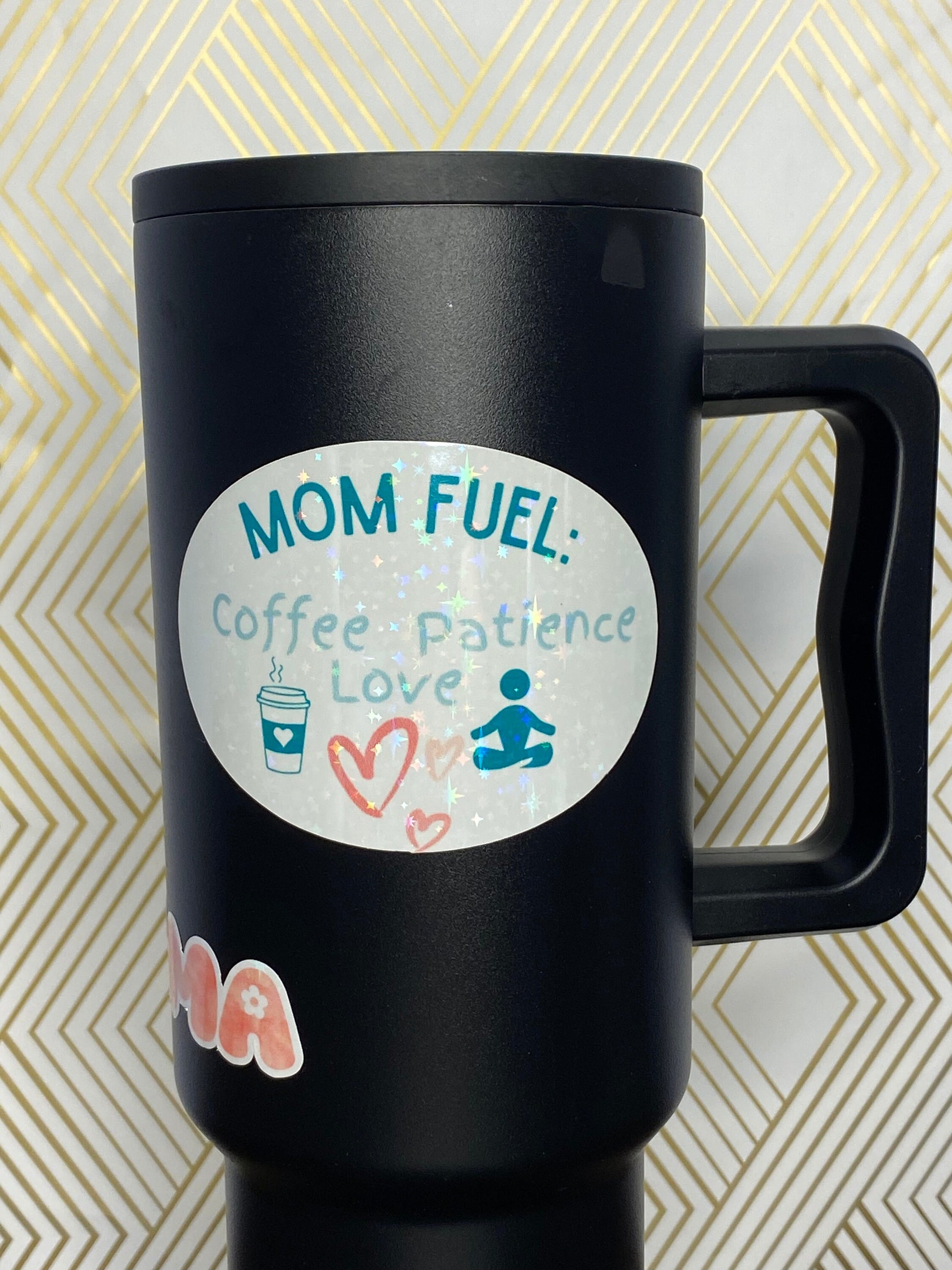 Vinyl Mom Stickers: Fuel up with Coffee, Love, and Patience
