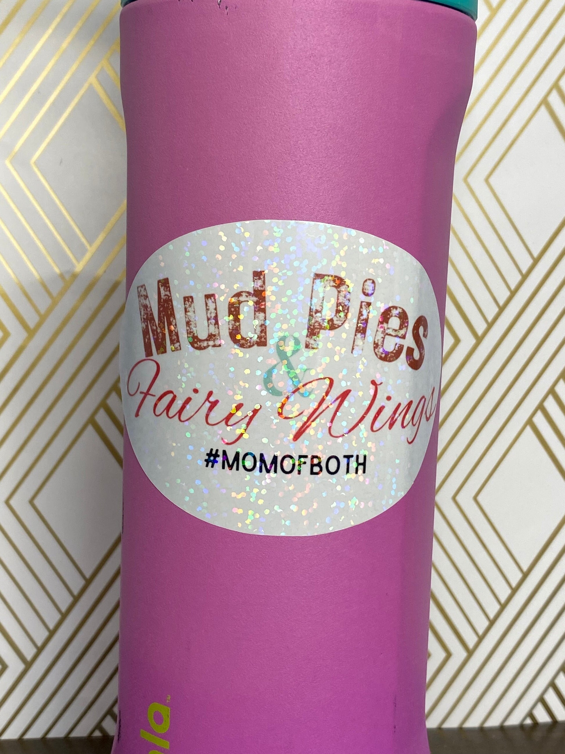 Whimsical Mom of Both Sticker - Mud Pies and Fairy Wings Design