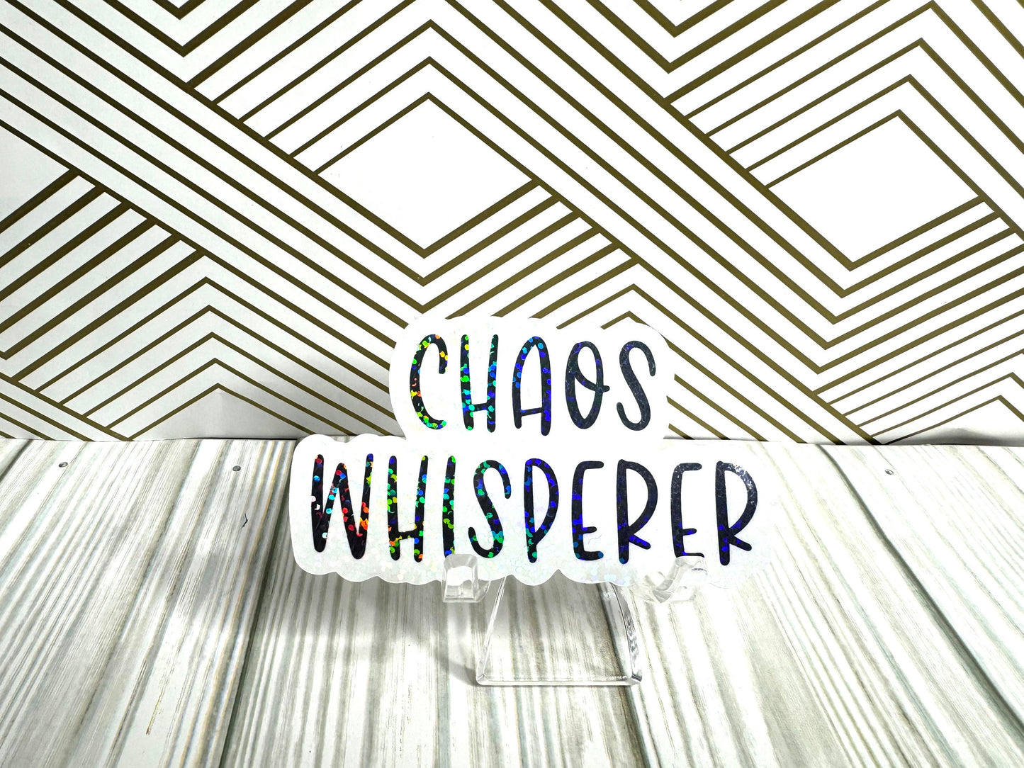 Unique Chaos Whisperer Sticker - Dishwasher Safe Vinyl Decal for Personalizing Any Surface