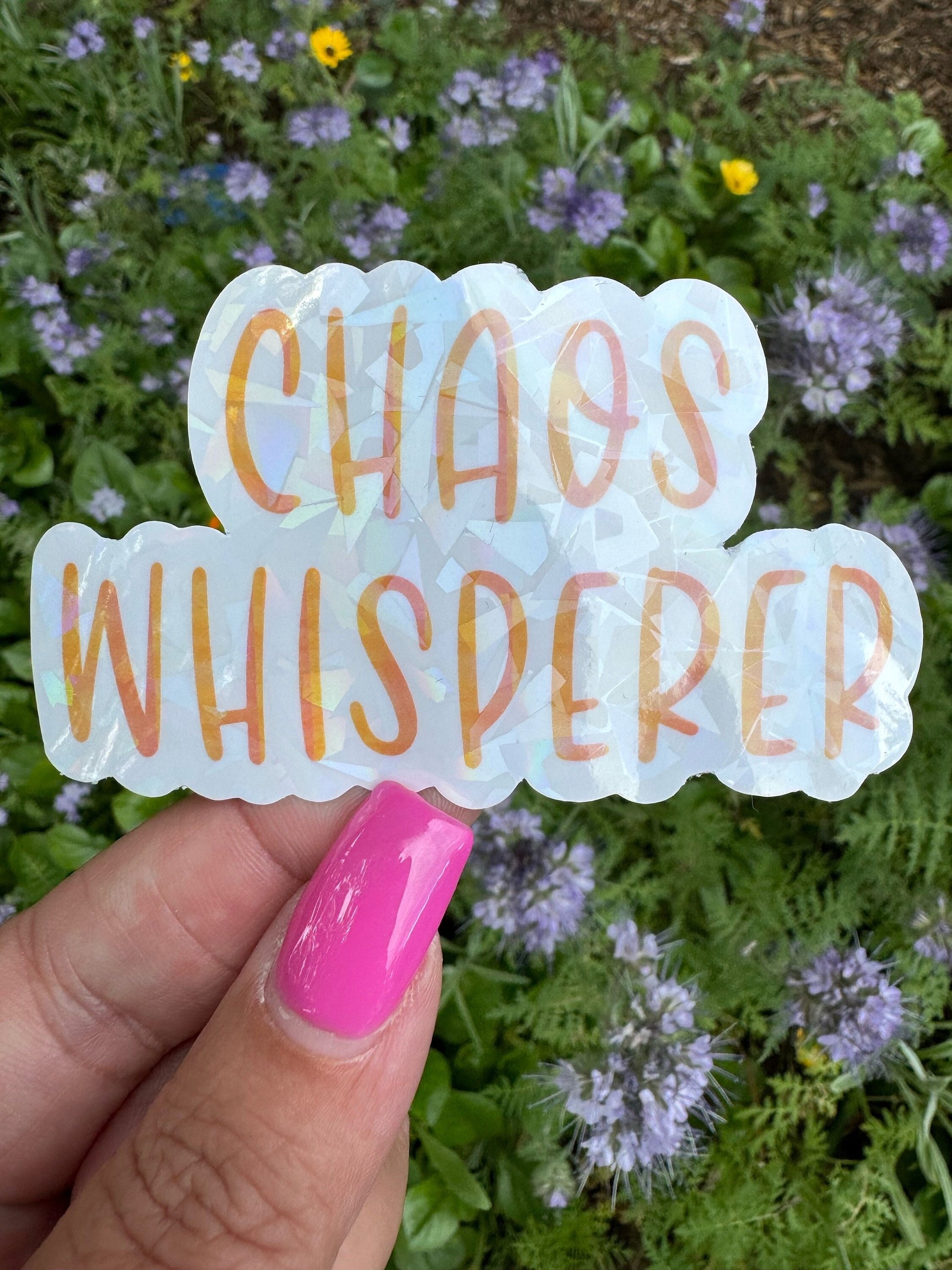 Unique Chaos Whisperer Sticker - Dishwasher Safe Vinyl Decal for Personalizing Any Surface