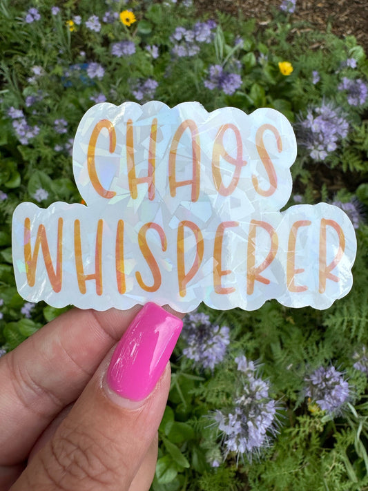 Unique Chaos Whisperer Sticker - Dishwasher Safe Vinyl Decal for Personalizing Any Surface