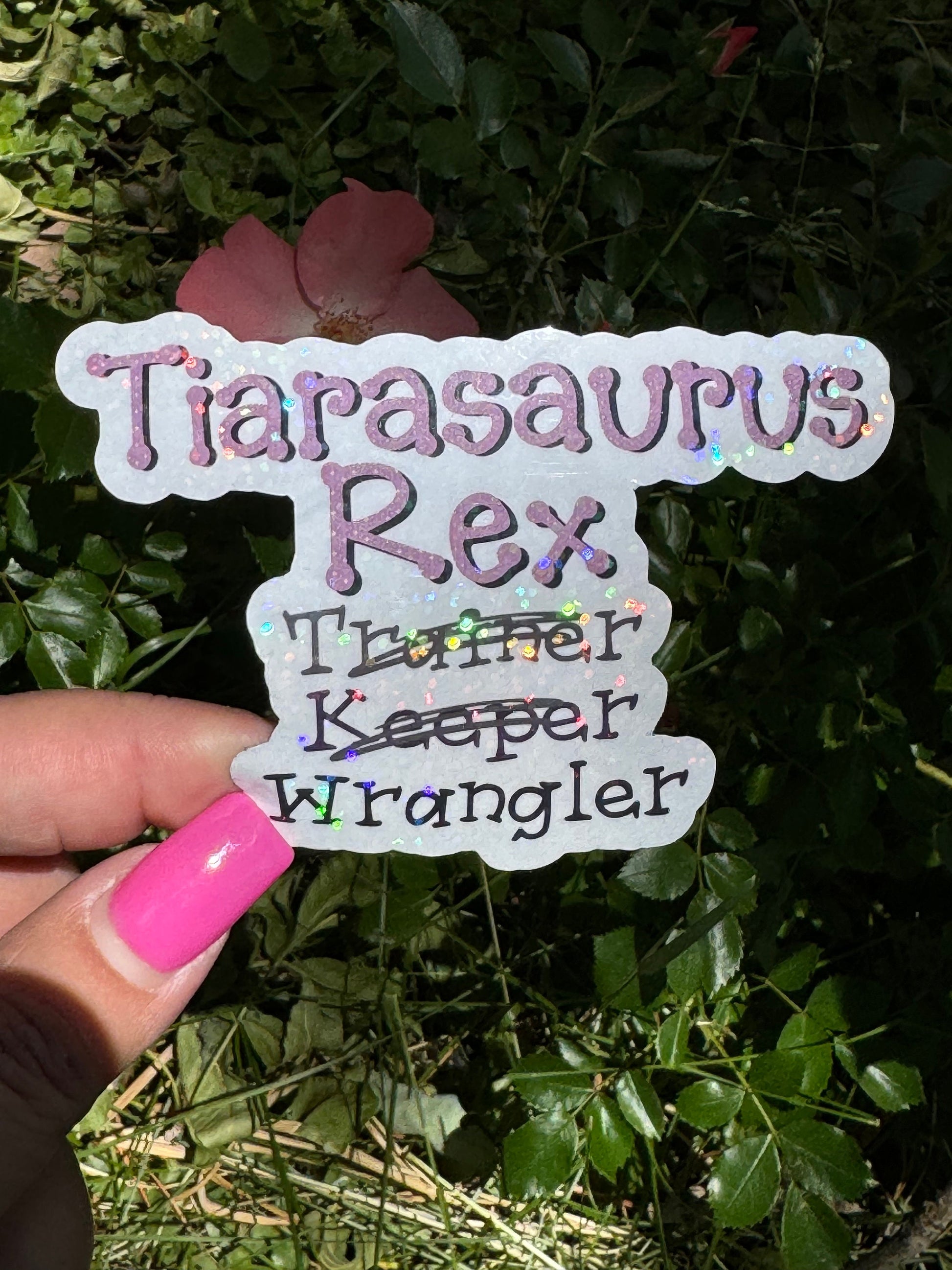 Tiarasaurus Rex Wrangler | Vinyl Sticker