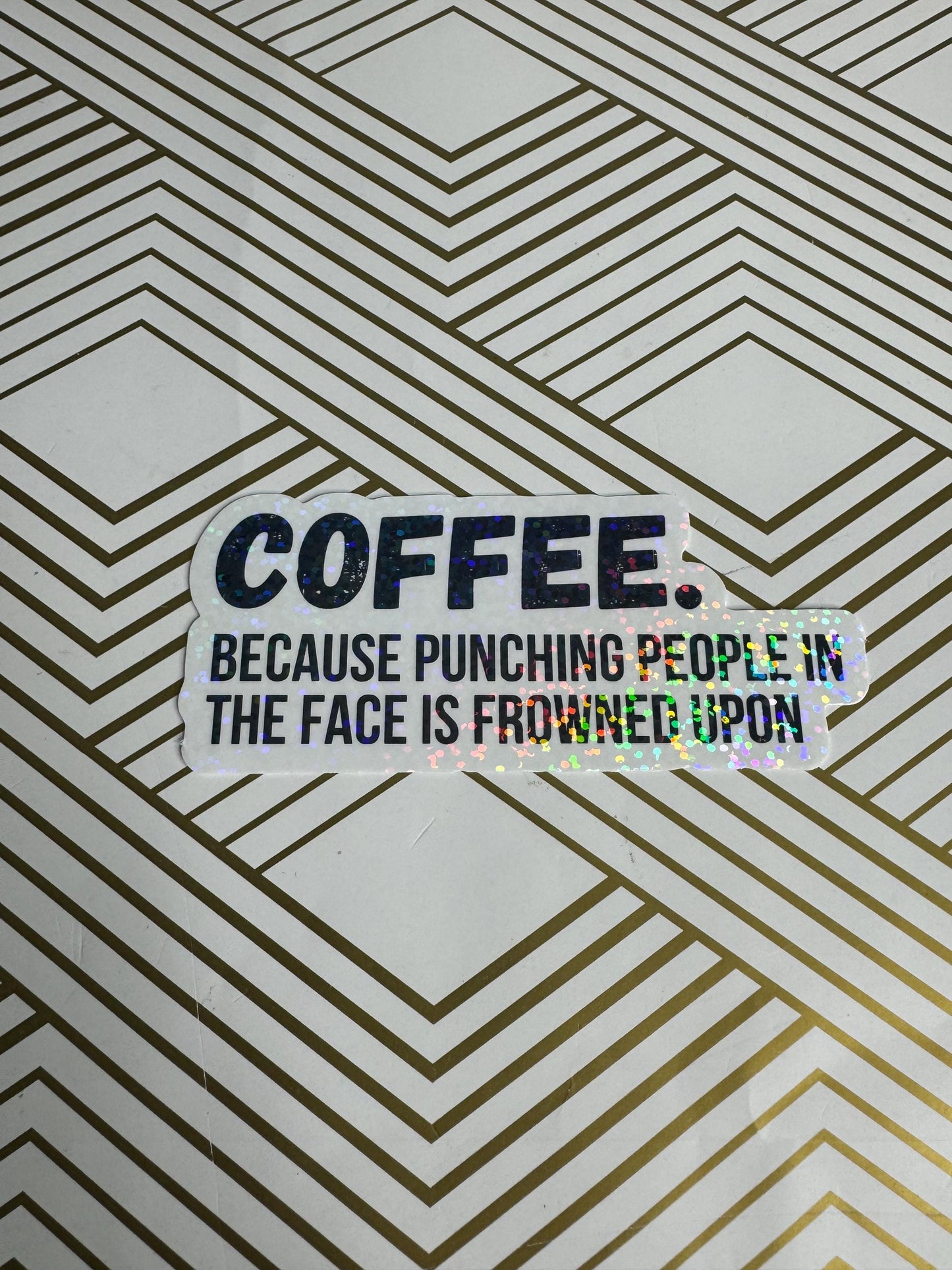 Quirky Coffee Vinyl Sticker - Fun Decal for Travel Mug or Water Bottle | Unique Gift Idea