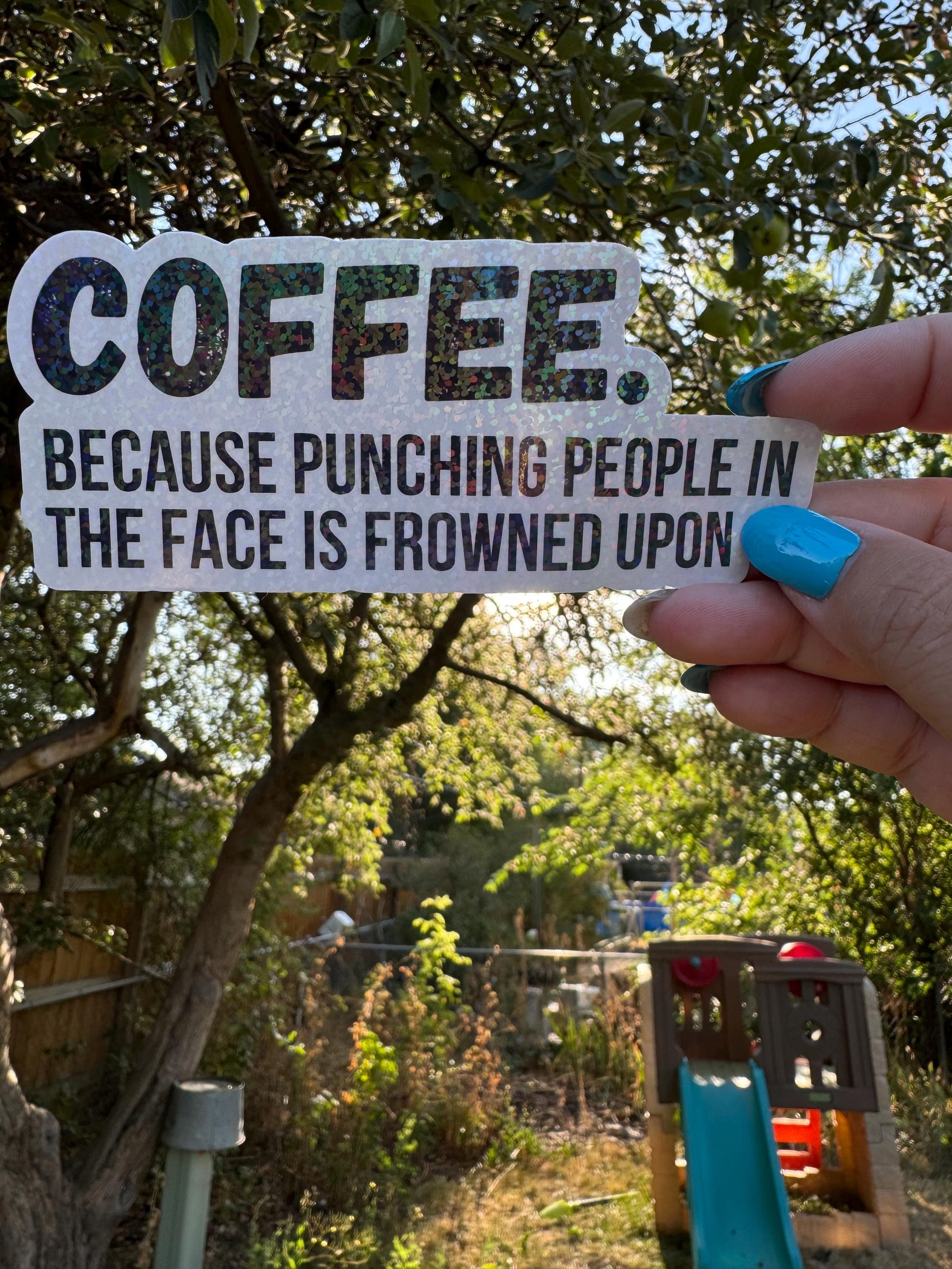 Quirky Coffee Vinyl Sticker - Fun Decal for Travel Mug or Water Bottle | Unique Gift Idea