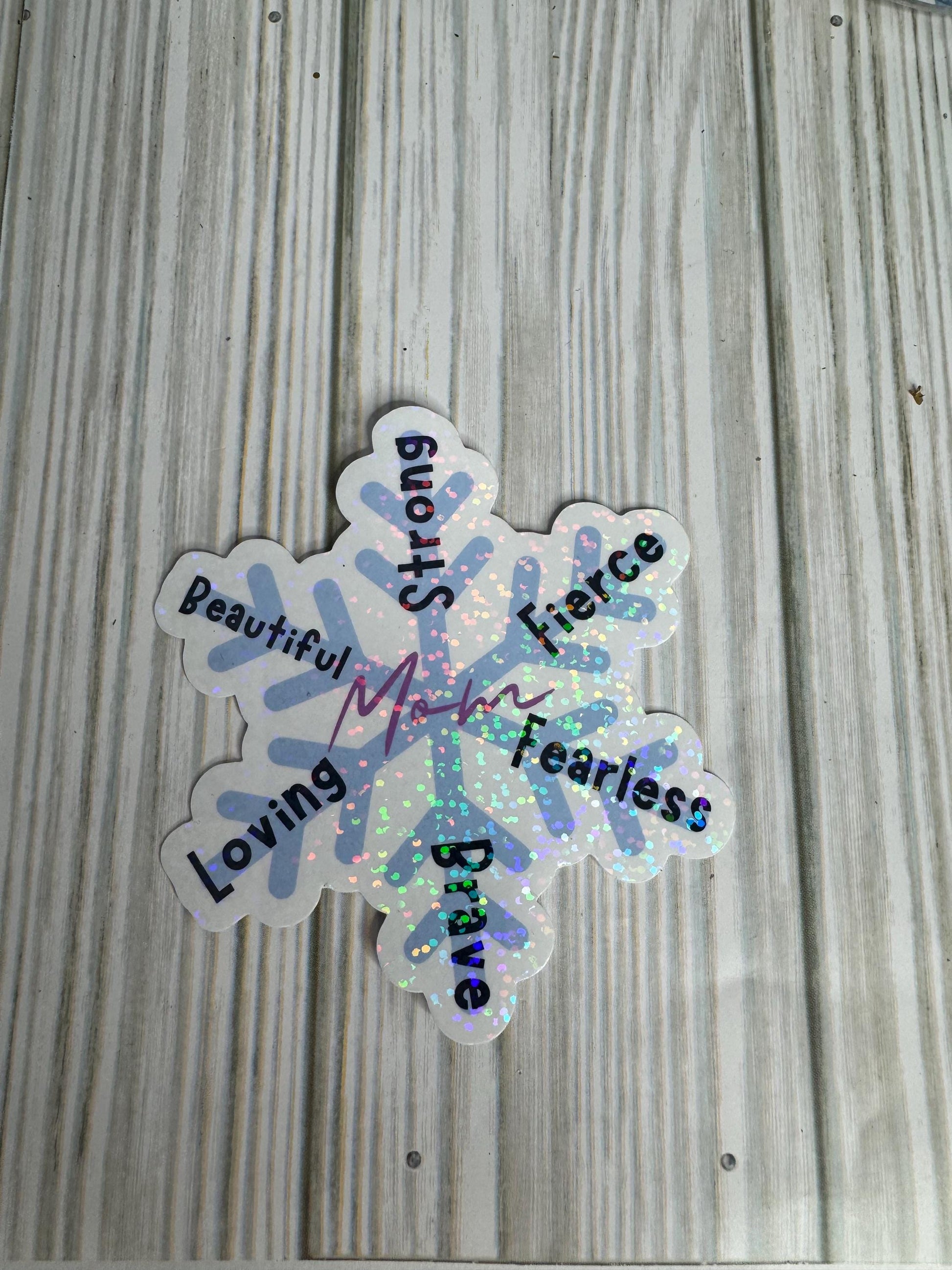 Mom Attributes on a Snowflake | Vinyl Sticker