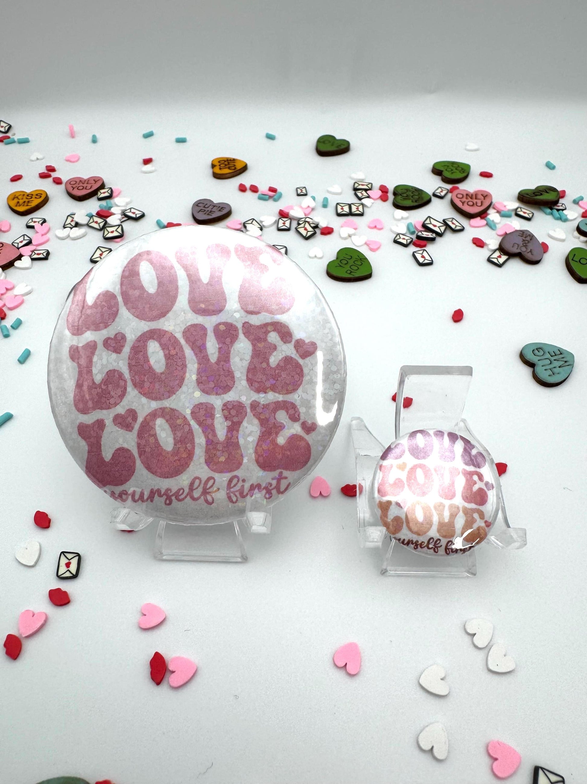 Valentine’s Day Button Badge 6 pack | Flair for Valentine’s Day