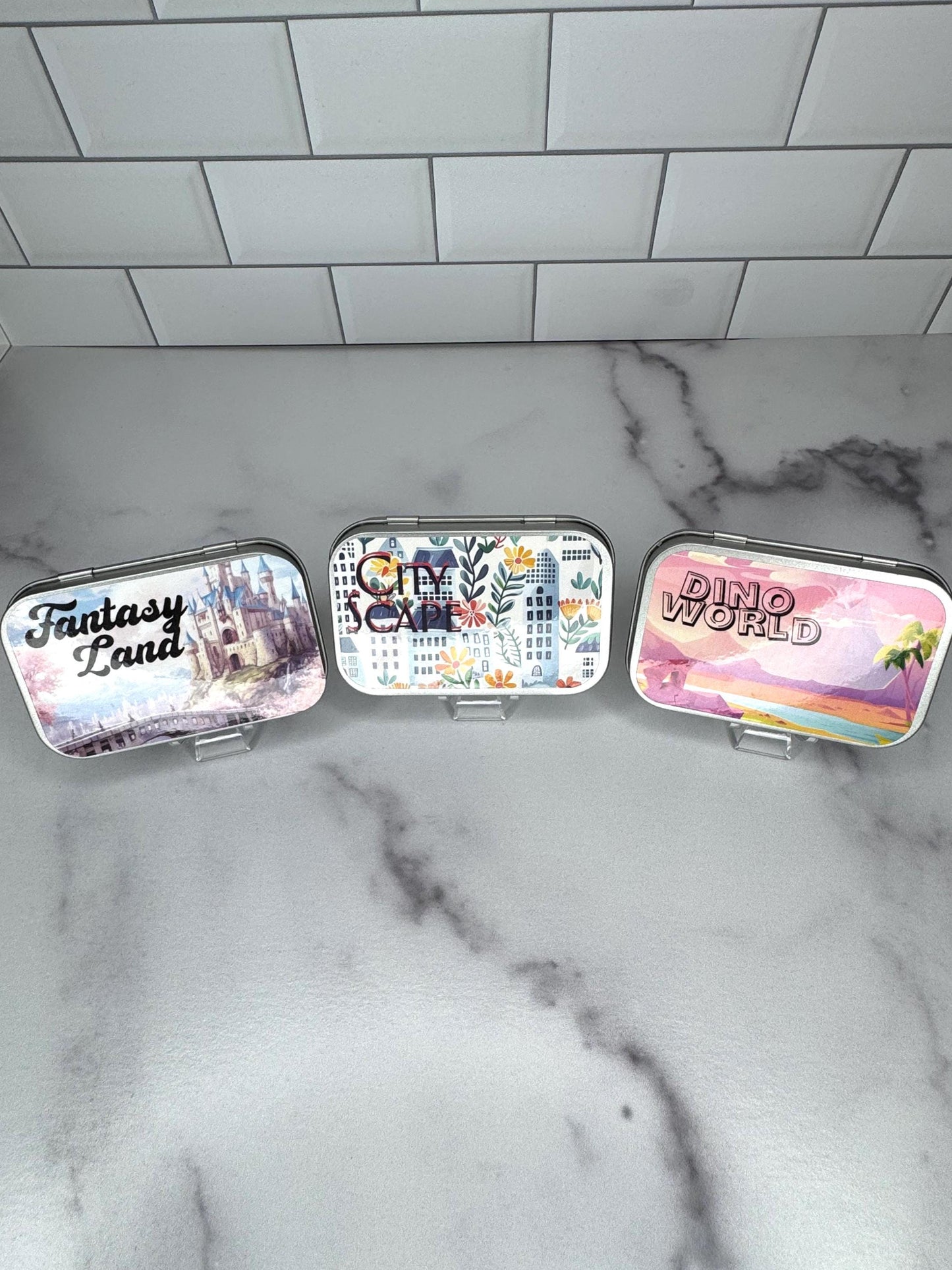 Cityscape Pocket Playset Tin – Dinosaur or Mermaid Travel Toy