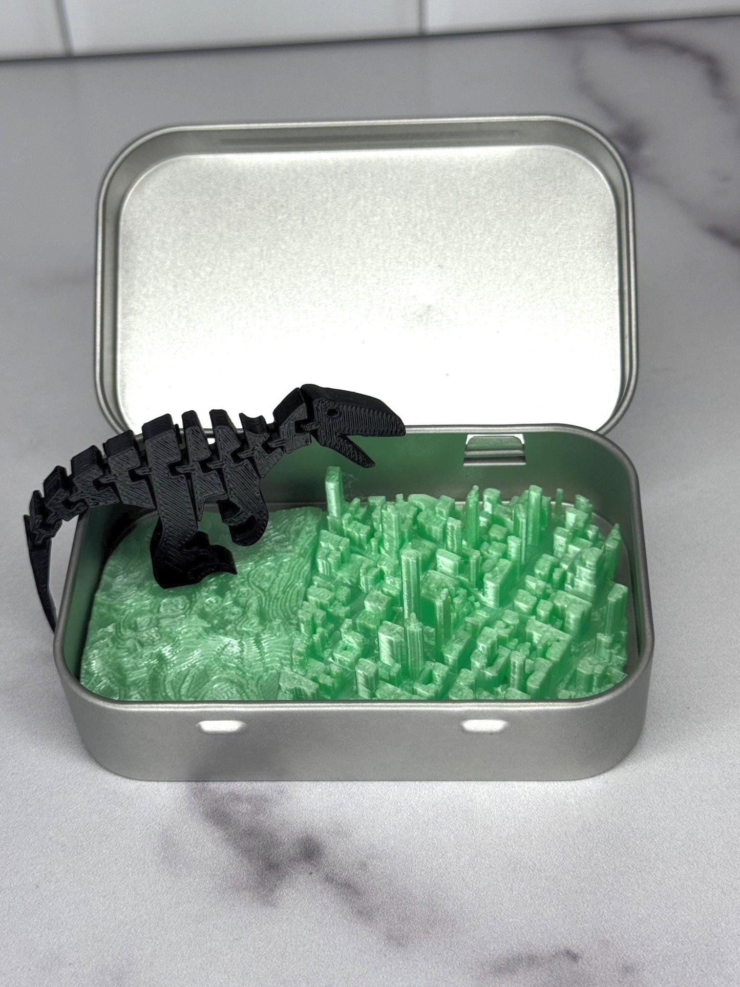 Cityscape Pocket Playset Tin – Dinosaur or Mermaid Travel Toy