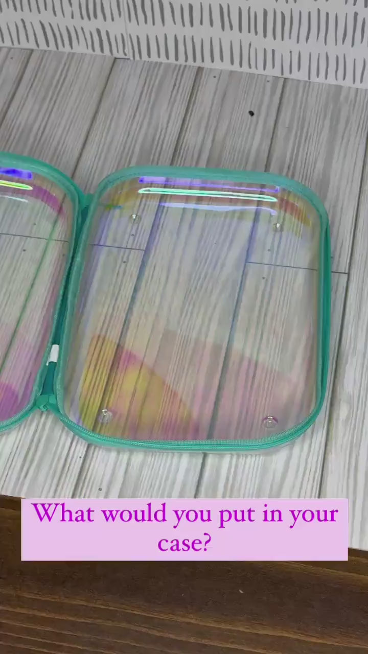 Hard Zipper Pencil Case| Clear, Teal or Black