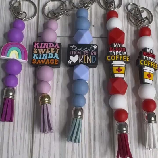 Be Kind Be Brave Be True Be Happy Be You | Silicon Bead Keychain
