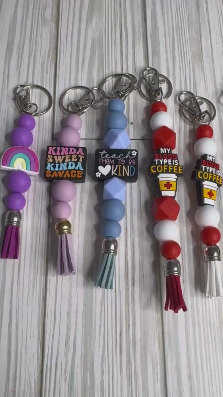 Be Kind Be Brave Be True Be Happy Be You | Silicon Bead Keychain